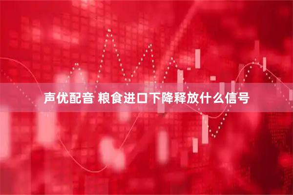 声优配音 粮食进口下降释放什么信号