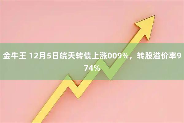 金牛王 12月5日皖天转债上涨009%，转股溢价率974%